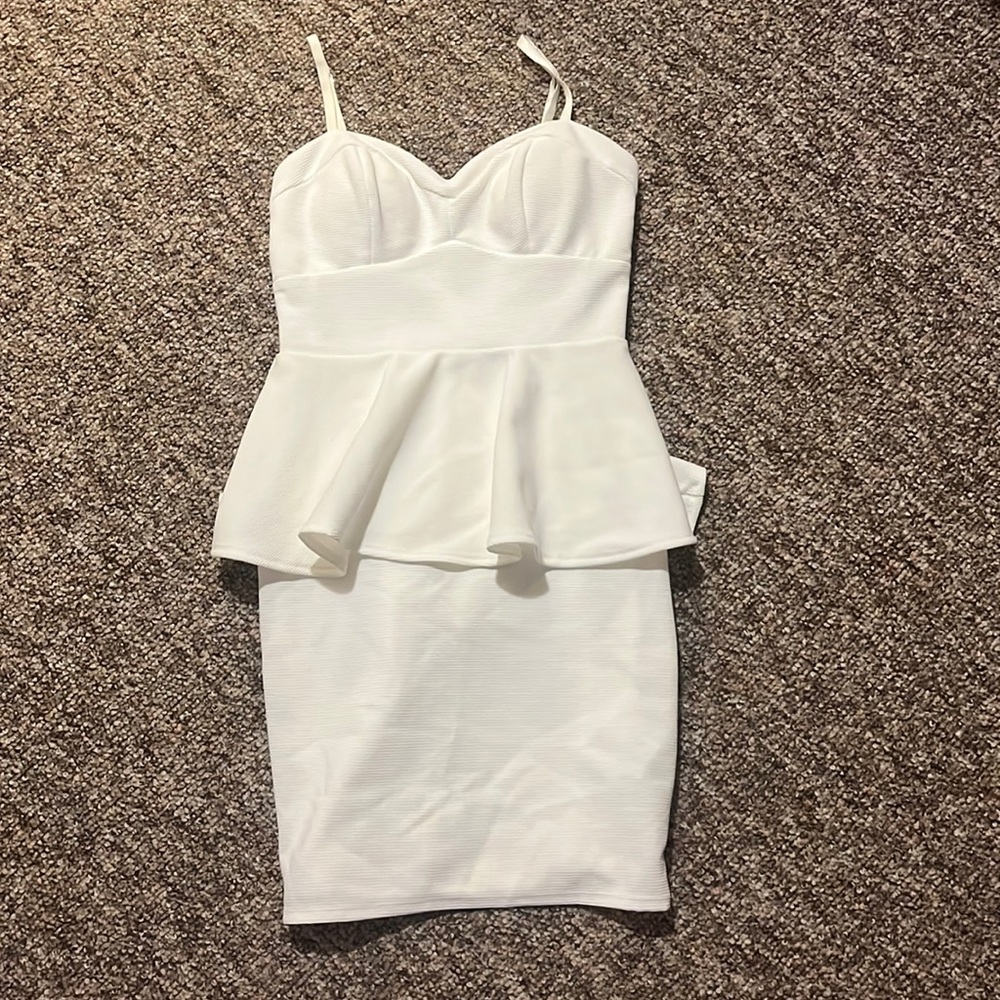 White Peplum Dress